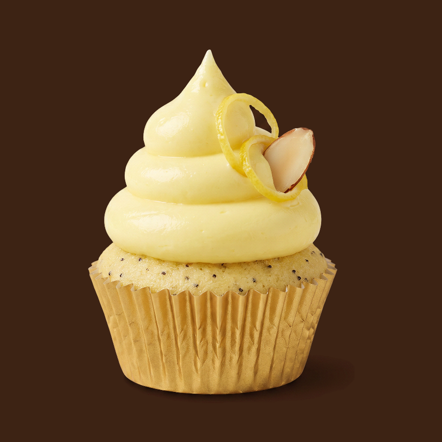 Lemon Poppyseed cupcake with Lemon Almond Frosting